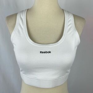 Reebok Soft White T-Back Sports Bra - Size Medium